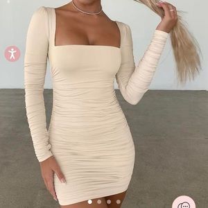 OH POLLY FLATTER ME DRESS US4 OYSTER